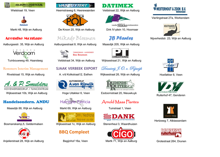 Sponsors van PSV Land van Heusden en Altena